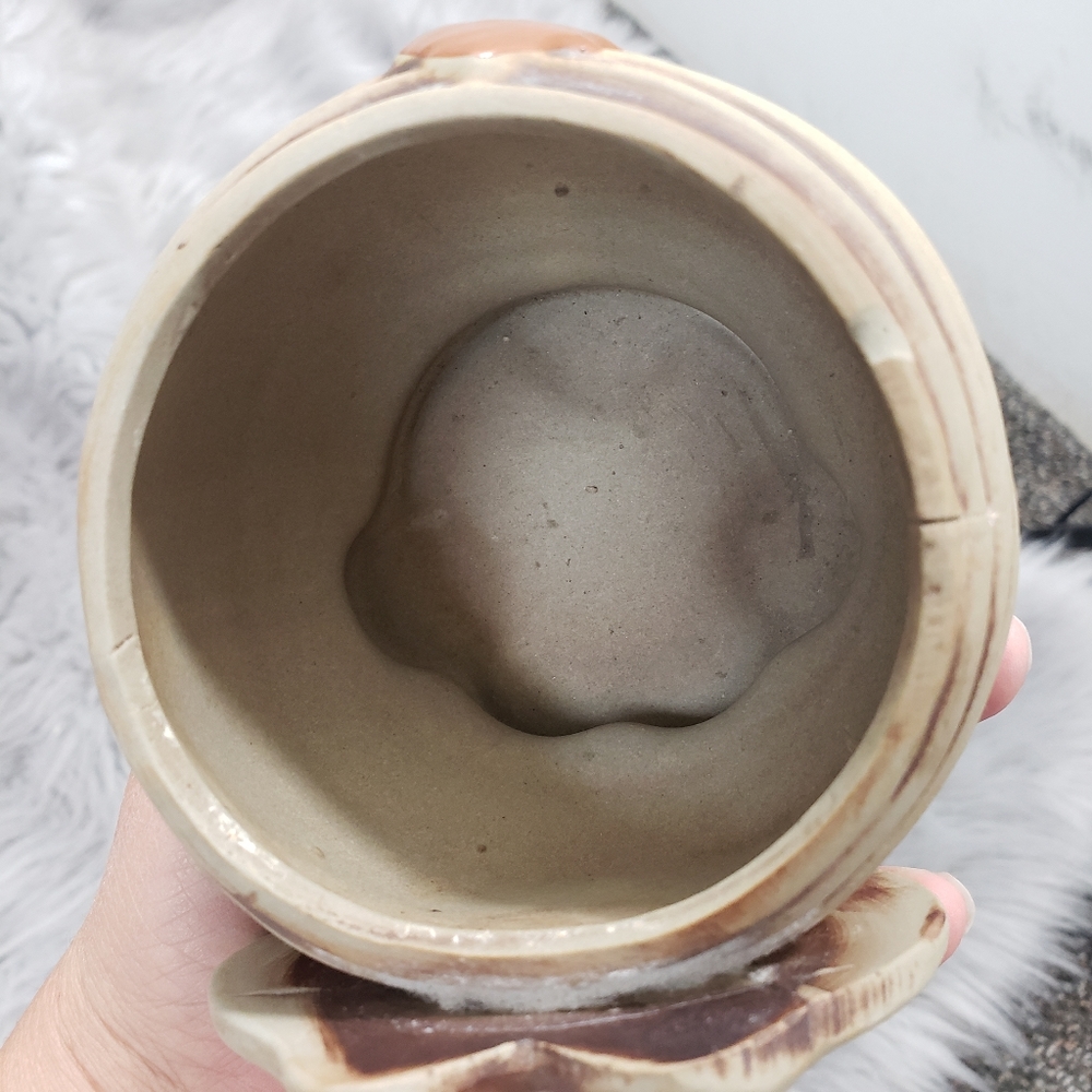 Clay pottery cat plant container / planter - Picture 11 of 11